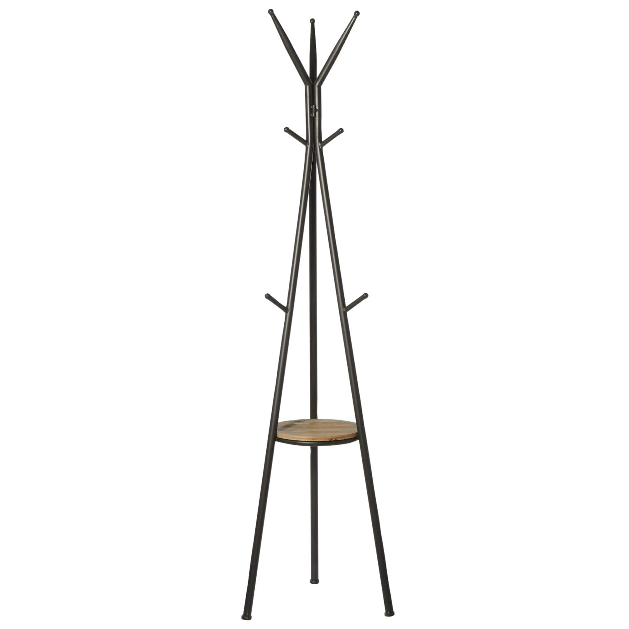 72" Gray Metal Modern Coat Rack